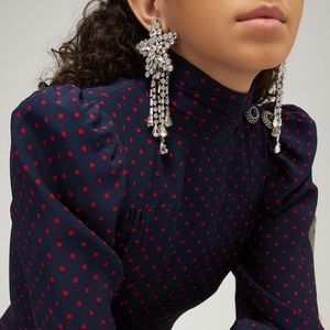 Alessandra Rich large crystals star clip on earrings